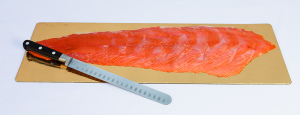 demi saumon tranché